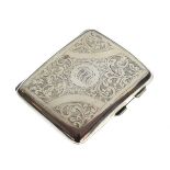 World War I/North Somerset Yeomanry Interest - George V engraved silver cigarette case, engraved