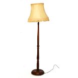 20th Century oak standard lamp with shade Condition: