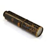 Late 19th/early 20th Century leather bound brass four draw telescope Condition: