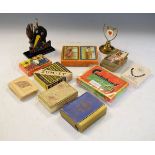 Various items including vintage playing cards, Kensitas silks, whist marker etc Condition: