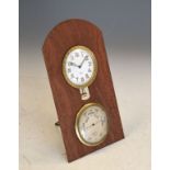 Early 20th Century composite desk top clock/barometer in a modern wooden frame Condition: