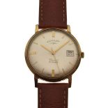 Rotary - Gents 9ct gold wristwatch, Viscount 21 jewel movement, gilt baton markers with centre