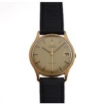 Omega - Gents 9ct gold automatic wristwatch, champagne dial with gilt baton markers and date at 3,