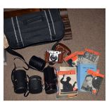Vintage Cameras - Zeiss Ikon metal-bodied camera with Contina Novar Anastigmat lens in hide case,