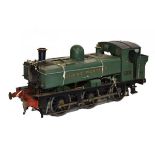 Vintage live steam 5-inch gauge scale model tank locomotive, green GWR (Great Western Railway)