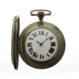 Late 18th/early 19th Century Austrian white metal pair-cased pocket watch, Johann Georg Hirsch,