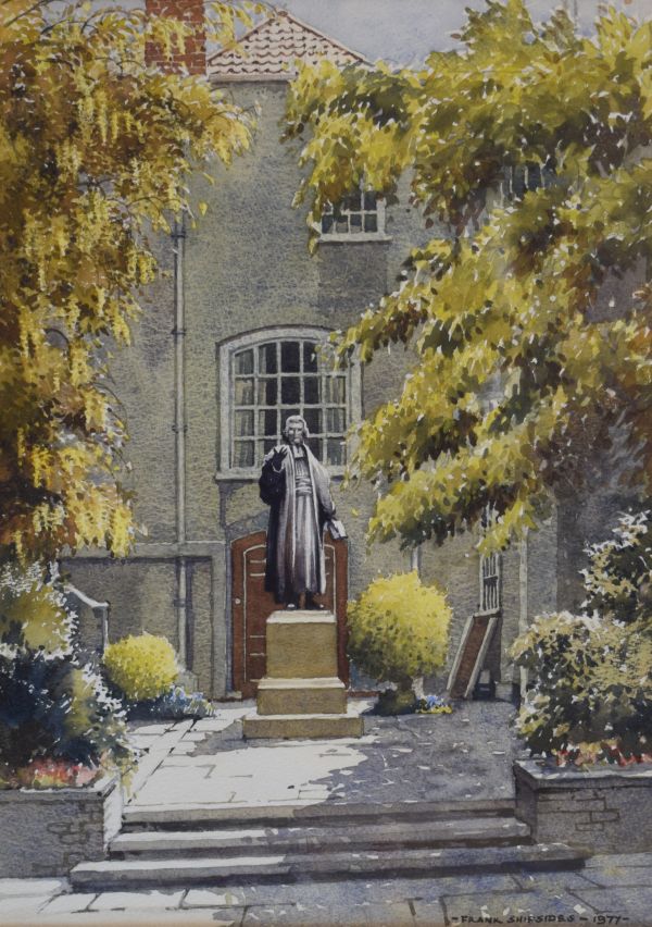 Frank Shipsides (1908-2005) - Watercolour - John Wesley's Chapel, Broadmead, Bristol, signed and