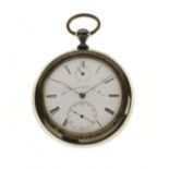 American Interest - Mid 19th Century silver-plated pocket watch, Samuel Hammond & Co, New York, No.