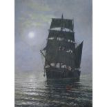 Frank Shipsides (1908-2005) - Oil on board - Nocturne, signed, 50cm x 36.5cm, Artist Resale Right