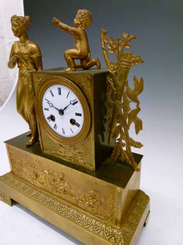 Mid 19th Century French gilt brass mantel clock with silk suspension, Vincenti and Cie, Paris, the - Image 5 of 8