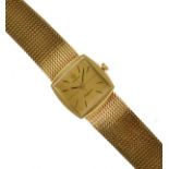 Omega - Ladymatic - Lady's automatic 18ct gold bracelet watch, 1968 import mark, the square gilt