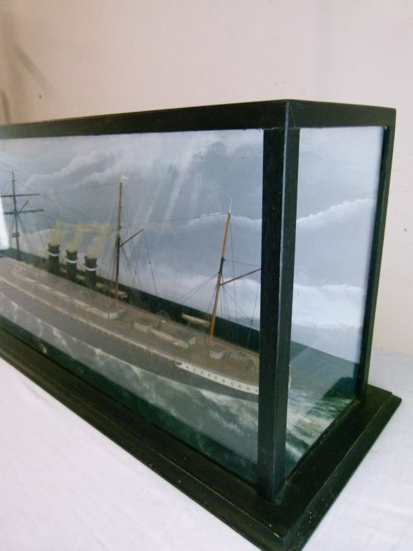 Early 20th Century waterline model of the late 19th Century steam-sail passenger ship 'Paris', the - Image 3 of 9