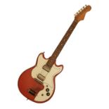 Guitars - Hofner Colorama six string guitar circa 1962-1963, serial number 564, Red vinyl covered