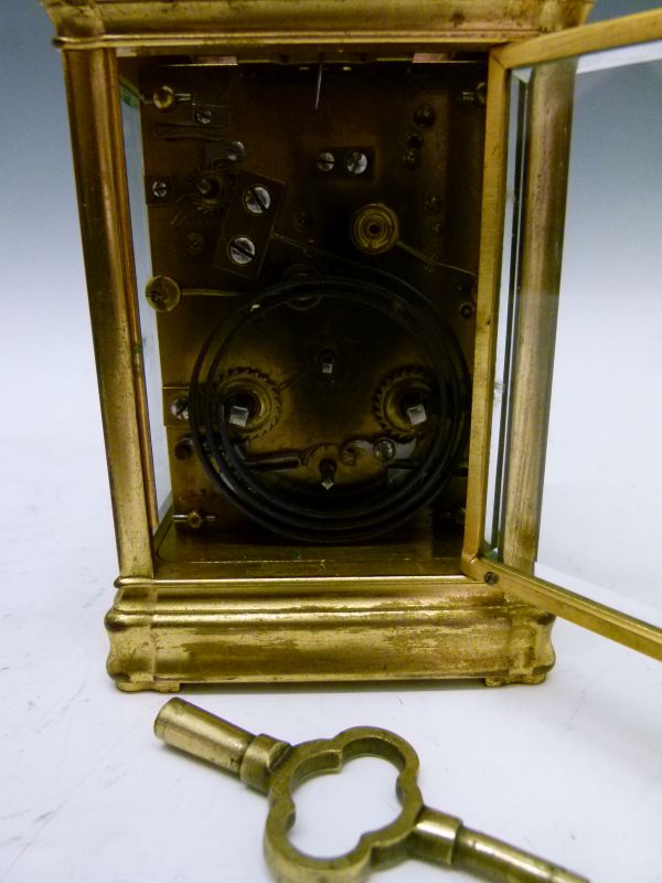 Late 19th Century French brass-cased repeater carriage clock, Le Roy and Fils 1-15 Palais Royal - Image 6 of 8