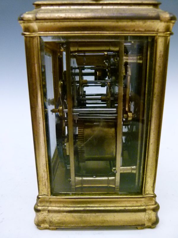 Late 19th Century French brass-cased repeater carriage clock, Le Roy and Fils 1-15 Palais Royal - Image 3 of 8