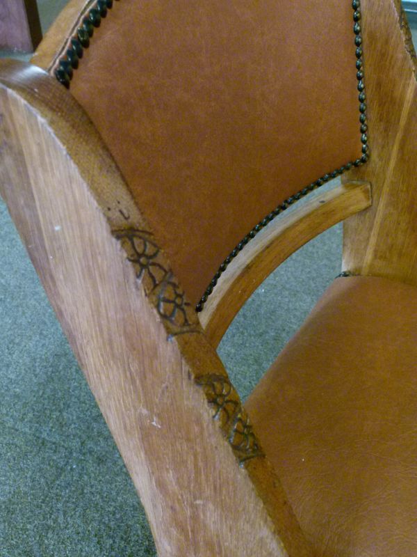 Ernest Gomme of High Wycombe - A set of five light oak 'Cromwell' chairs, comprising: four standards - Image 3 of 8