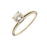 Diamond single stone ring, stamped '14k', the brilliant cut with facetted girdle of approximately