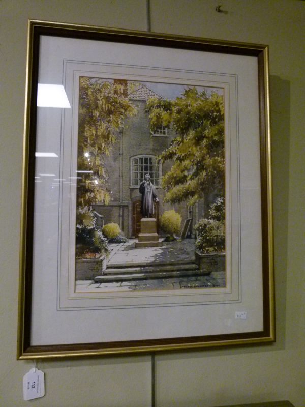 Frank Shipsides (1908-2005) - Watercolour - John Wesley's Chapel, Broadmead, Bristol, signed and - Image 2 of 6