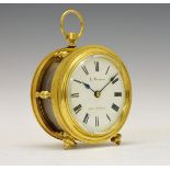 Rare mid 19th Century brass cased 'R.E.D.' travelling timepiece or carriage clock, Edward