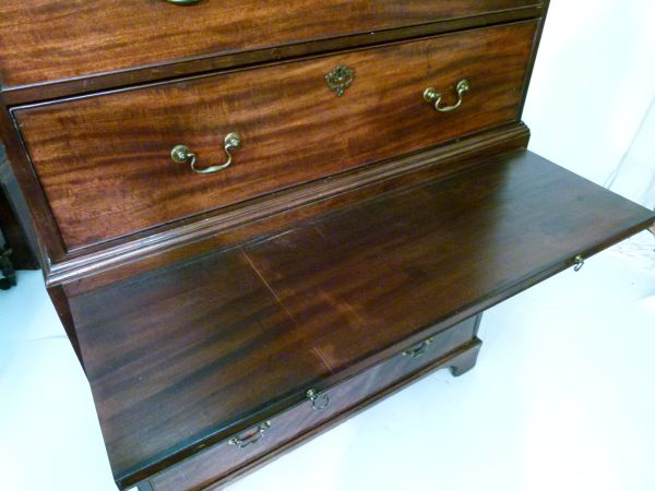 19th Century mahogany chest on chest or tallboy, in the George III style, the moulded dentil cornice - Image 3 of 9