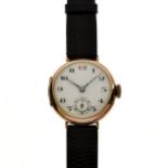 Vesta Breguet HSPG - 9ct gold cased manual wind wristwatch, having fixed wire lugs, white enamel