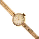 Tudor Royal - Lady's 9ct gold mechanical bracelet watch, the circular white dial with gilt hands and