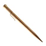 Mordan Everpoint 9ct gold cased propelling pencil, engraved with initials and date 'F.W. 19.7.30',