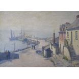 Gyrth Russell (1892-1970) - Oil on canvas - The Quay, Newlyn, signed in full, 50cm x 70.5cm, Artist