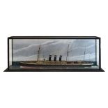 Early 20th Century waterline model of the late 19th Century steam-sail passenger ship 'Paris', the