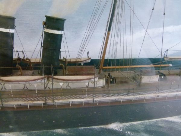 Early 20th Century waterline model of the late 19th Century steam-sail passenger ship 'Paris', the - Image 6 of 9