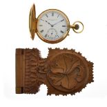 George V 18ct gold half hunter-cased pocket watch, Nicole Neilson & Co, Soho Square London, retailed