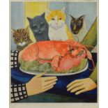 Beryl Cook (1926-2008) - Signed limited edition print - Four Hungry Cats, signed in pencil and