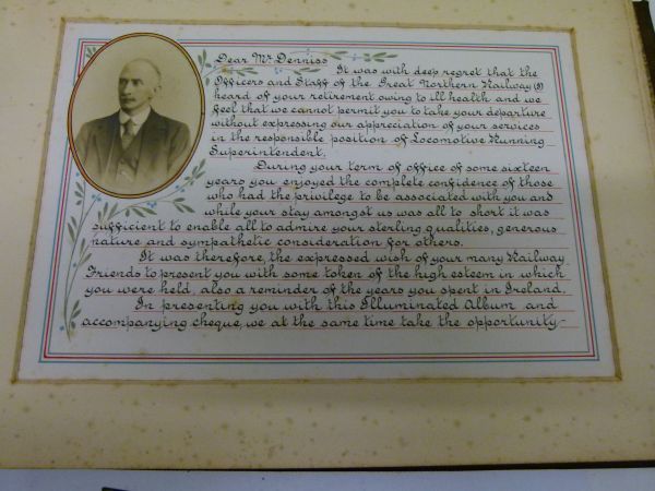 Great Northern Railway Interest - Leather bound hand written album presented to A.W. Denniss, Loco - Image 6 of 9