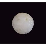 Chinese carved white jade ceremonial bead, 2.5cm diameter Condition: No obvious faults or