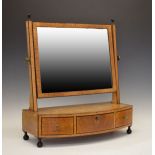 Early 19th Century satinwood dressing table mirror, the plain rectangular plate within figured frame