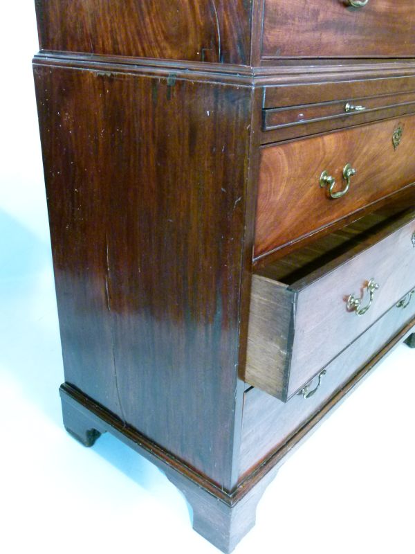 19th Century mahogany chest on chest or tallboy, in the George III style, the moulded dentil cornice - Image 6 of 9