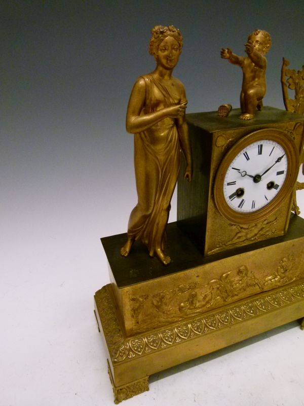 Mid 19th Century French gilt brass mantel clock with silk suspension, Vincenti and Cie, Paris, the - Image 2 of 8