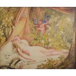 I.D. Murray (19th/20th Century) - Watercolour - Titania And Puck from A Midsummer Nights Dream,