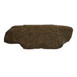 Interesting Archaic carved stone boulder/fragment, probably Indian having scroll decoration, 13cm