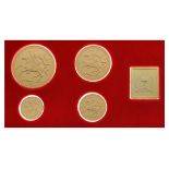 Gold Coins - Isle of Man set of four gold coins struck by the Pobjoy Mint Ltd to commemorate the