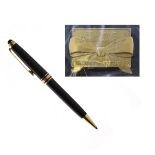 Montblanc Meisterstuck 75th Anniversary ballpoint pen, the top band inset with a single diamond,