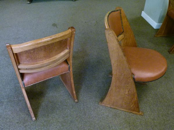 Ernest Gomme of High Wycombe - A set of five light oak 'Cromwell' chairs, comprising: four standards - Image 4 of 8