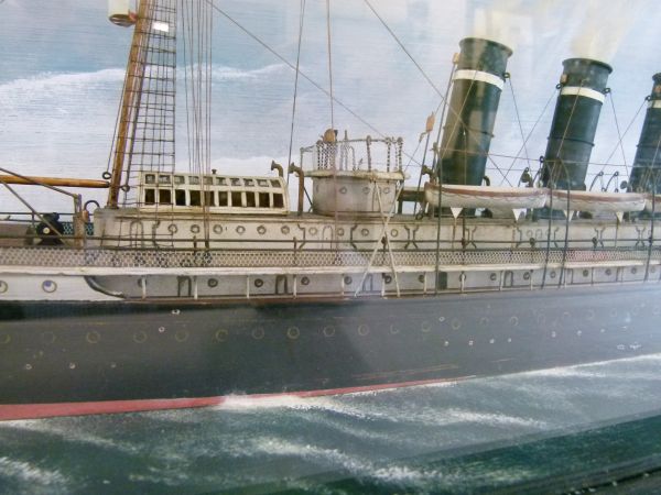 Early 20th Century waterline model of the late 19th Century steam-sail passenger ship 'Paris', the - Image 5 of 9
