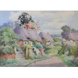 Theresa Sylvester Stannard (1898-1947) - Watercolour - In A Cotswold Village, signed, verso with two