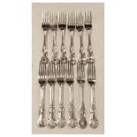 Matched set of twelve 19th/20th Century silver Kings pattern dessert forks, 6 x Sheffield 1940, 5