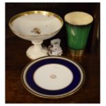 Copeland Spode china plate with gilt monogram, red printed marks verso 'White Star Line, Stonier and