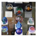 Collection of Caithness glass paperweights - Inner Sanctum, Whirlwind, Moonflower, Sea Dance,