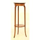 Edwardian mahogany string inlaid two tier plantstand, 92cm high Condition: