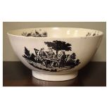 Early 19th Century Liverpool pottery bowl having internal black transfer printed decoration