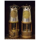 Two early 20th Century Eccles Protector Lamps, one type no. 8, the other type GR no. 6 (2)